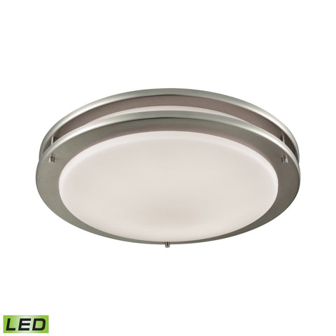 Clarion 15-inch LED Flush Mount in Brushed Nickel with a White Acrylic Diffuser Ceiling Thomas Lighting 