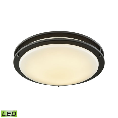 Clarion 18-inch LED Flush Mount in Oil Rubbed Bronze with a White Acrylic Diffuser Ceiling Thomas Lighting 