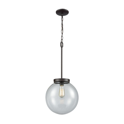 Beckett 1-Light Pendant in Oil Rubbed Bronze with Clear Glass