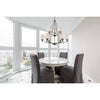 Casual Mission 9-Light Chandelier in in Oil Rubbed Bronze with White Lined Glass Ceiling Thomas Lighting 