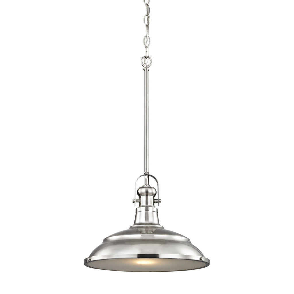 Blakesley 1-Light Pendant in Brushed Nickel with Frosted Glass Ceiling Thomas Lighting 