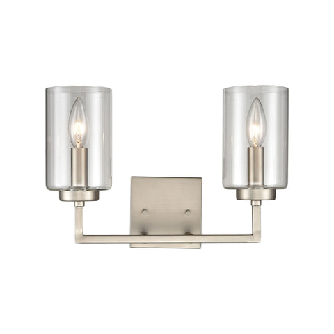 West End 2-Light Bath Light in Brushed Nickel Wall Thomas Lighting 