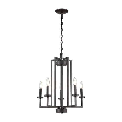 West End 6-Light Chandelier in Oil Rubbed Bronze Ceiling Thomas Lighting 