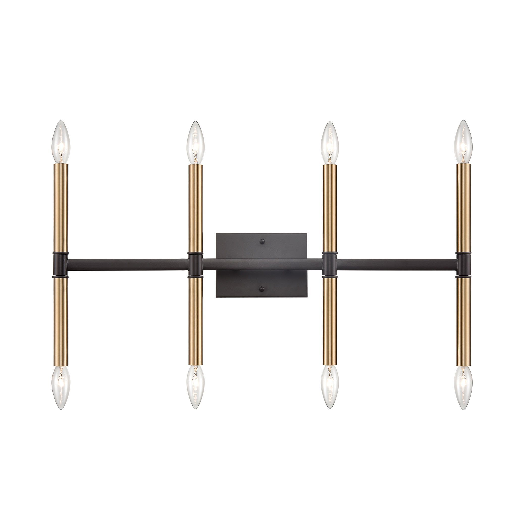Notre Dame 8-Light Bath Bar in Oil Rubbed Bronze, Gold Wall Thomas Lighting 