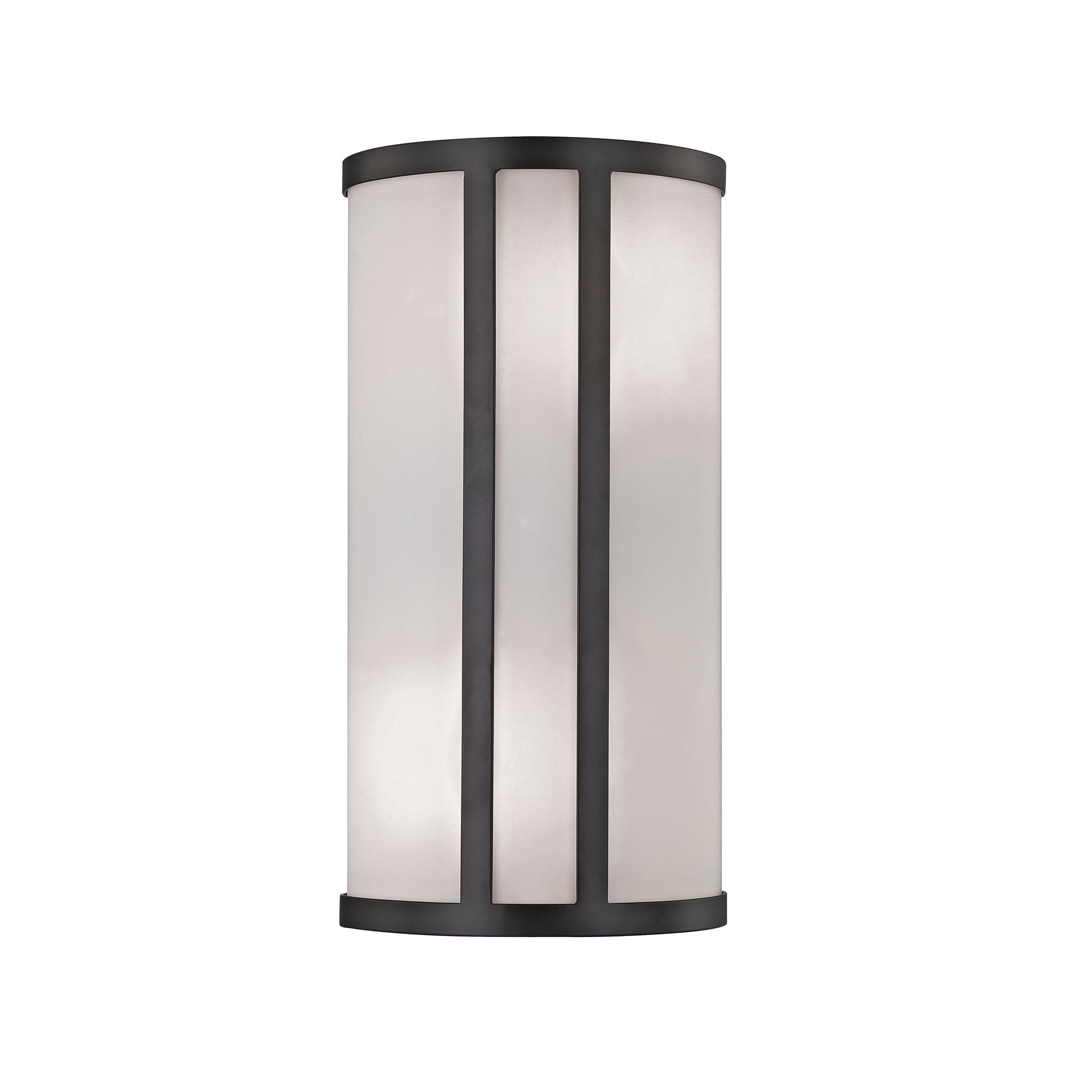 Bella 2-Light Wall Sconce in Oil Rubbed Bronze with White Glass Diffuser Wall Thomas Lighting 