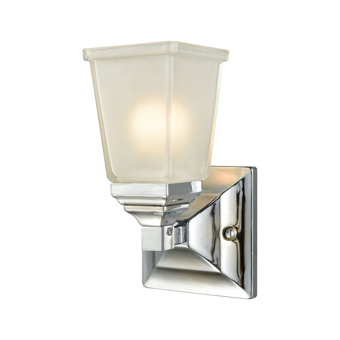 Sinclair 1-Light Bath Vanity Fixture in Polished Chrome with Frosted Glass Wall Thomas Lighting 
