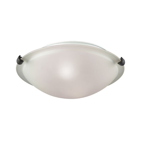 Sunglow 2-Light Flush with White Glass and Oil Rubbed Bronze with Brushed Nickel Clips Included Ceiling Thomas Lighting 