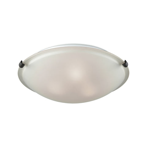 Sunglow 3-Light Flush with White Glass and Oil Rubbed Bronze with Brushed Nickel Clips Included Ceiling Thomas Lighting 