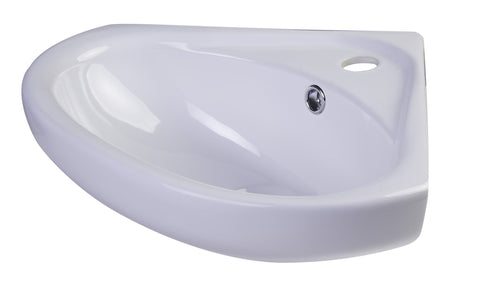 18" White Corner Porcelain Wall Mounted Bath Sink Sink Alfi 