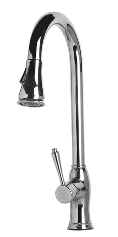 Traditional Solid Polished Stainless Steel Pull Down Kitchen Faucet Faucets Alfi 