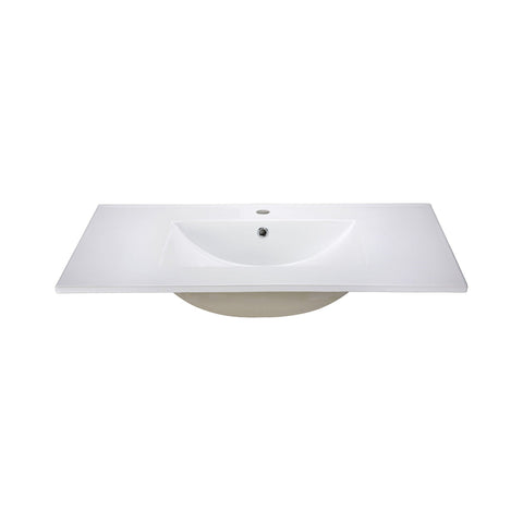 Ceramic Top - 37-inch Vitreous China with Rectangular Bowl - White (for Single-Hole Faucet) Sink Ryvyr 