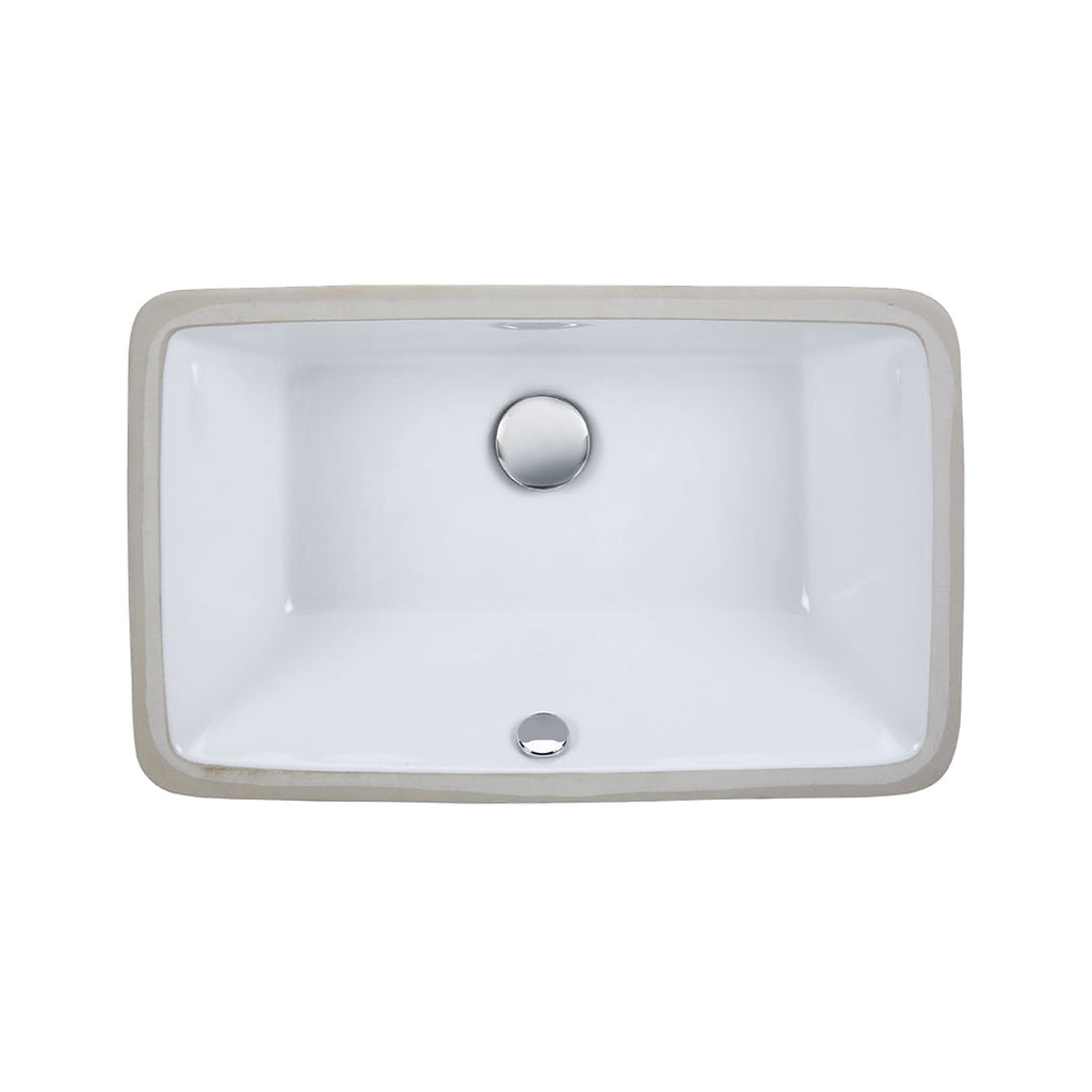 Undermount Sink - 21-inch Rectangular Vitreous China - White Sink Ryvyr 