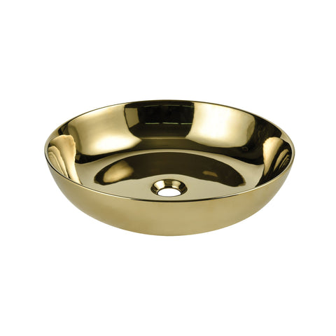 19" Round, Ceramic Vessel Sink - Polished Gold Sink Ryvyr 