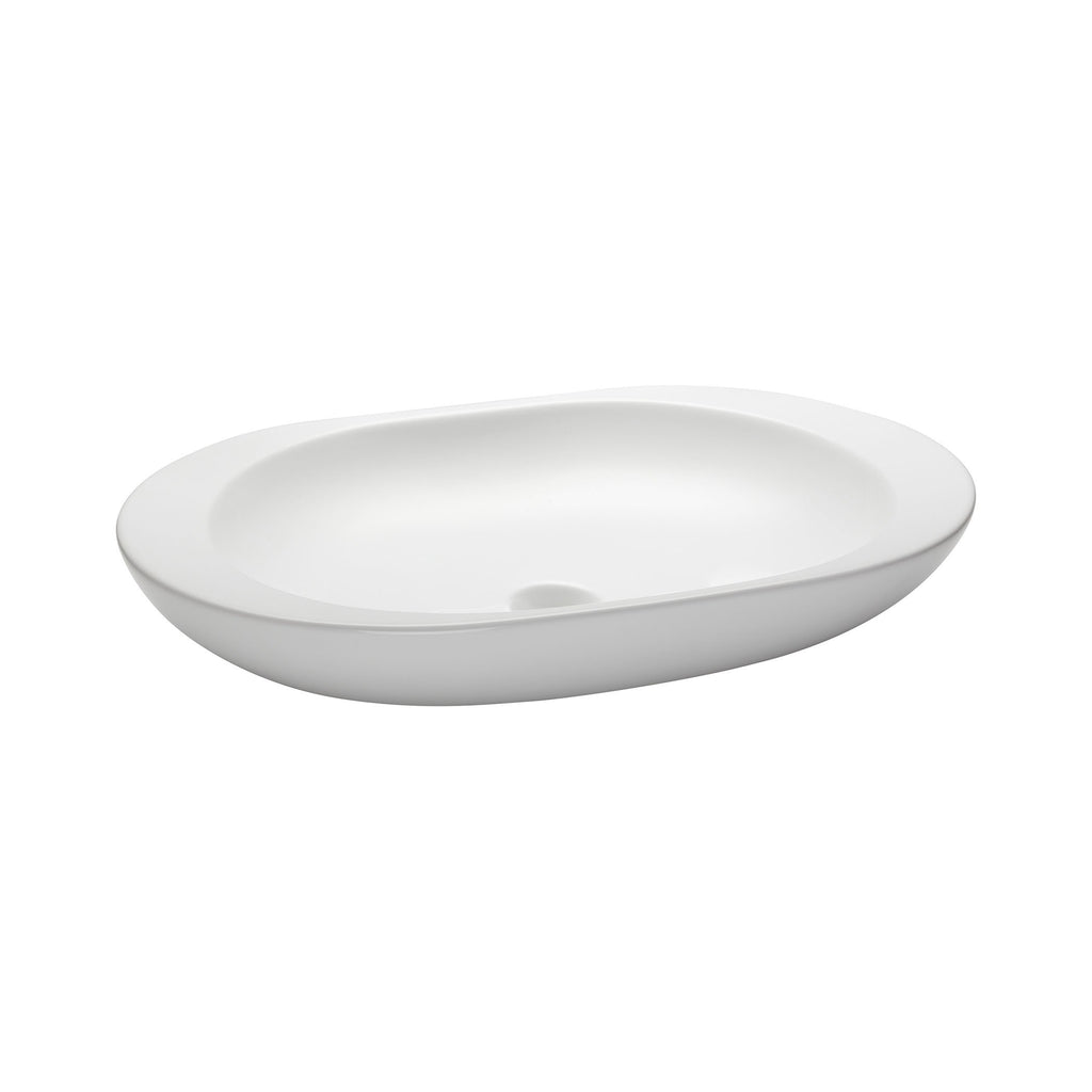 23.2-inch Oval Vitreous China Vessel - White Sink Ryvyr 