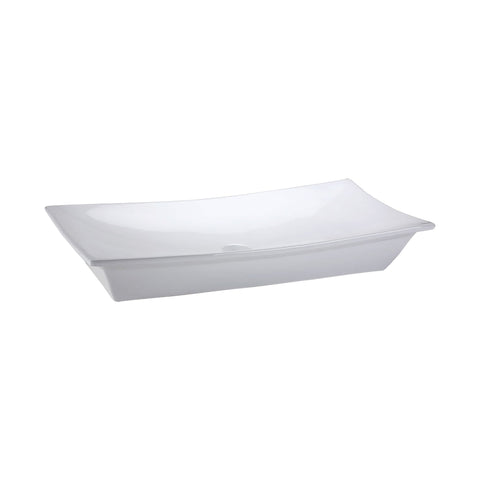 Rectangular vitreous china vessel sink with single-hole faucet drilling Sink Ryvyr 