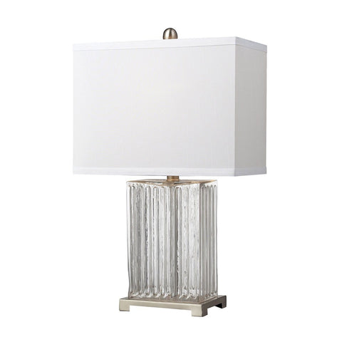 Ribbed Clear Glass Table Lamp in Brushed Steel Lamps Dimond Lighting 