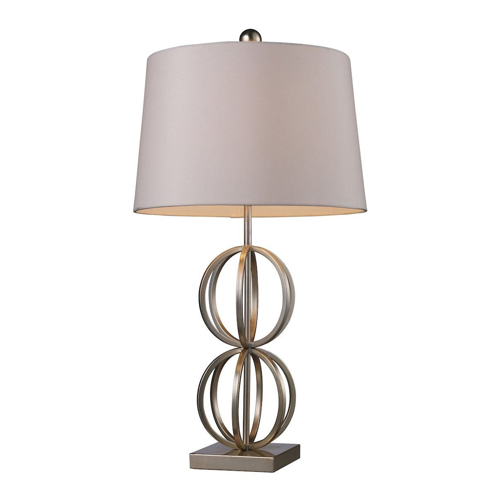 Donora Table Lamp In Silver Leaf With Milano Off White Shade Lamps Dimond Lighting 