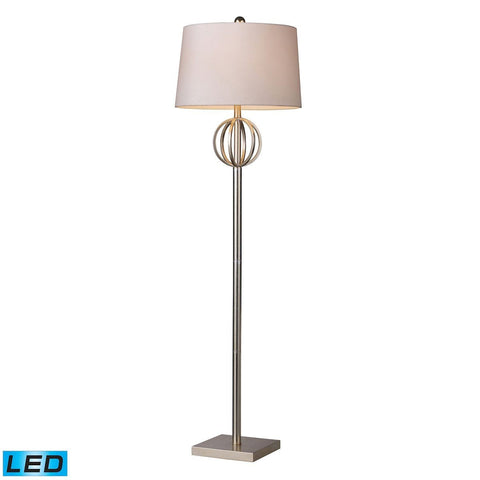 Donora LED Floor Lamp In Silver Leaf With Milano Off White Shade Lamps Dimond Lighting 