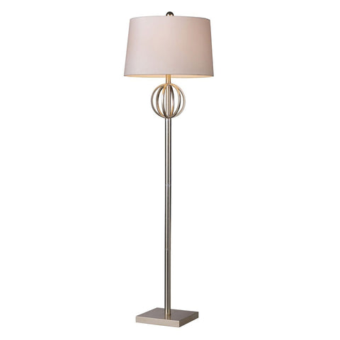 Donora Floor Lamp In Silver Leaf With Milano Off White Shade Lamps Dimond Lighting 