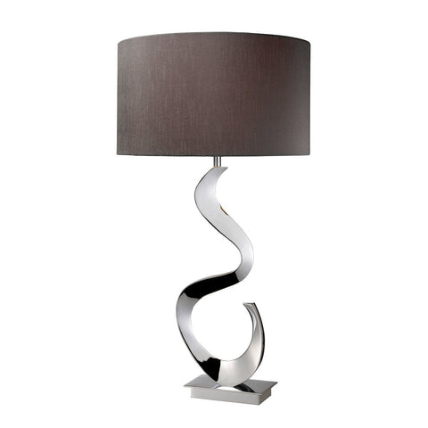 Morgan Table Lamp In Chrome With Grey Faux Silk Shade Lamps Dimond Lighting 