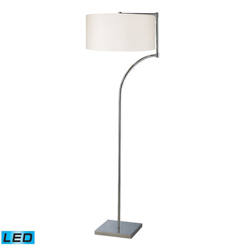 Lancaster LED Floor Lamp In Chrome With Milano Pure White Shade Lamps Dimond Lighting 