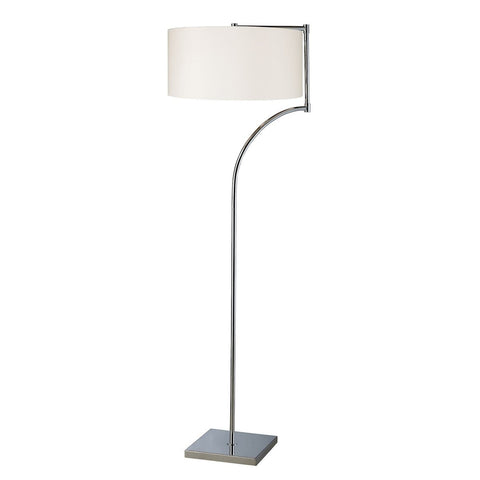 Lancaster Floor Lamp In Chrome With Milano Pure White Shade Lamps Dimond Lighting 