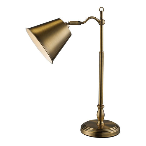 Hamilton Desk Lamp In Antique Brass With Matching Shade Lamps Dimond Lighting 
