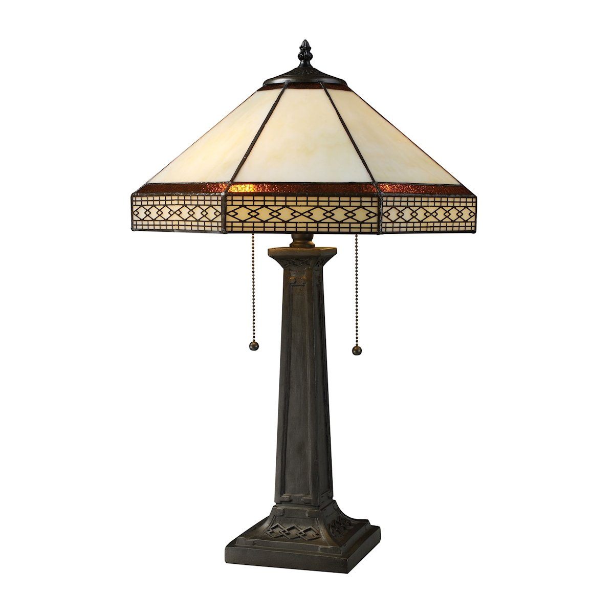 Stone Filigree 2 Light Table Lamp In Tiffany Bronze Lamps Dimond Lighting 