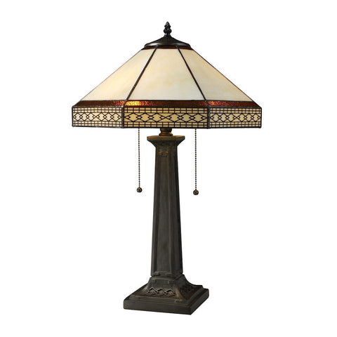 Stone Filigree 2 Light Table Lamp In Tiffany Bronze Lamps Dimond Lighting 