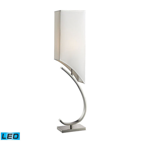 Appleton LED Table Lamp In Polished Nickel With Pure White Shade Lamps Dimond Lighting 