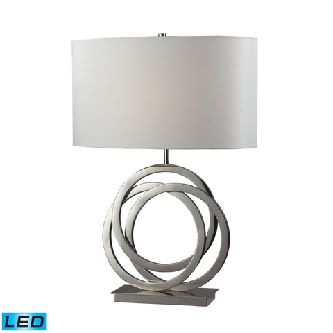 Trinity LED Table Lamp In Polished Nickel With Pure White Shade Lamps Dimond Lighting 