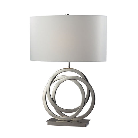 Trinity Table Lamp In Polished Nickel With Pure White Shade Lamps Dimond Lighting 
