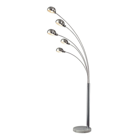 Penbrook Arc Floor Lamp In Chrome With White Marble Base Lamps Dimond Lighting 