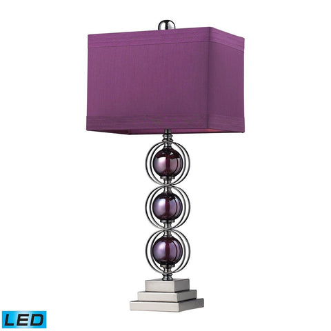 Alva Contemporary LED Table Lamp In Black Nickel And Purple Lamps Dimond Lighting 
