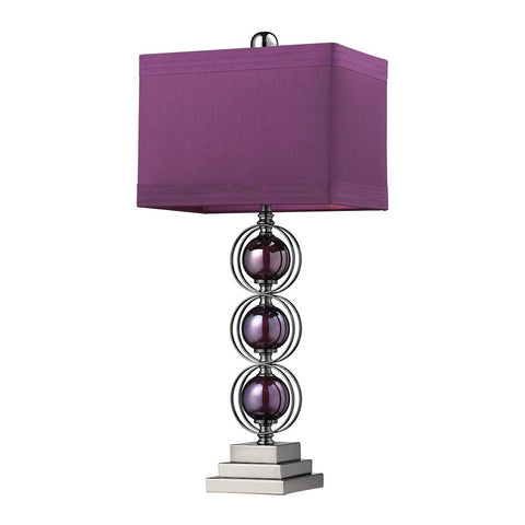 Alva Contemporary Table Lamp In Black Nickel And Purple Lamps Dimond Lighting 
