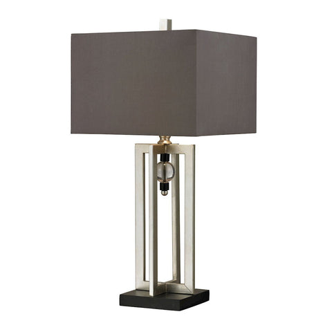 Silver Leaf Table Lamp With Crystal Accents And Grey Shade Lamps Dimond Lighting 