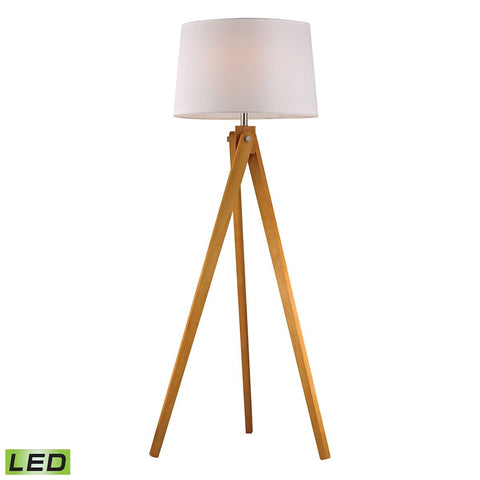 Wooden Tripod LED Floor Lamp in Natural Wood Tone Lamps Dimond Lighting 