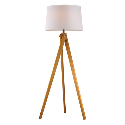 Wooden Tripod Floor Lamp in Natural Wood Tone Lamps Dimond Lighting 