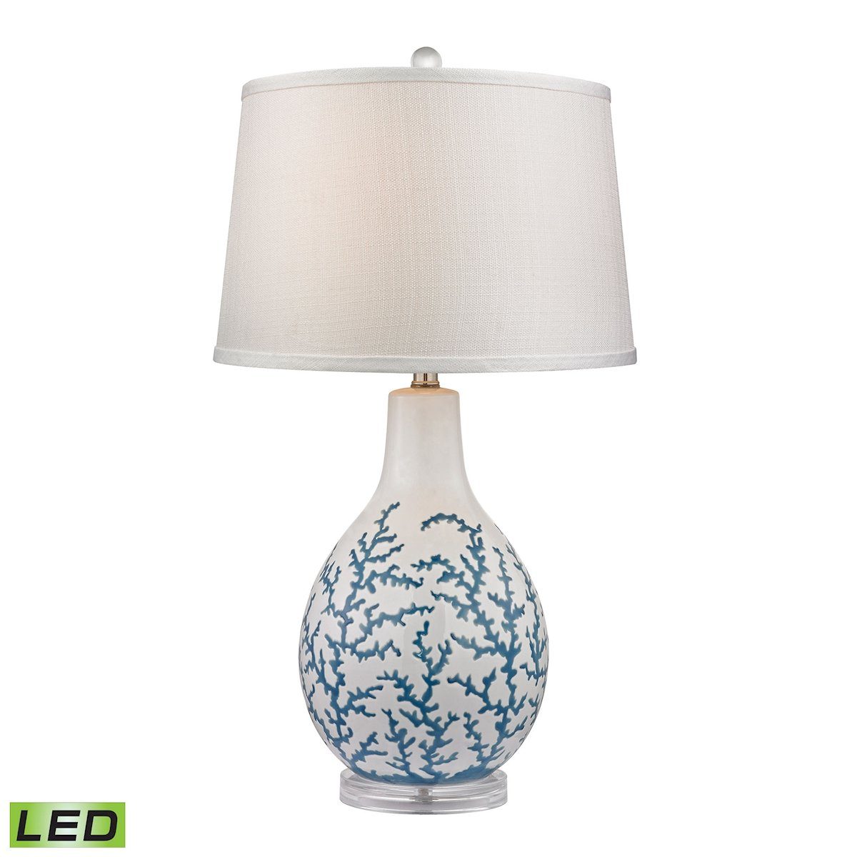Sixpenny Blue Coral LED Table Lamp in White Lamps Dimond Lighting 
