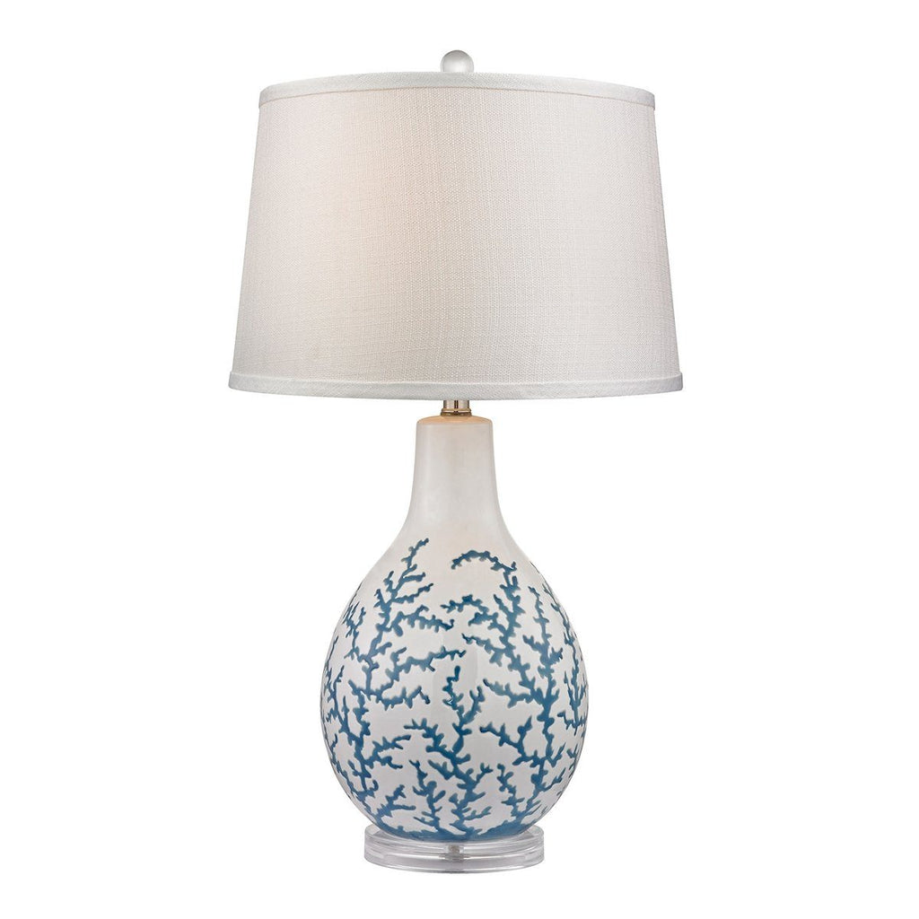 Sixpenny Blue Coral Table Lamp in White Lamps Dimond Lighting 