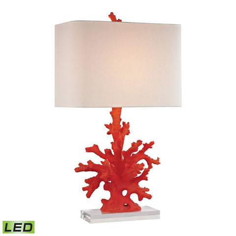 Red Coral LED Table Lamp in Red Lamps Dimond Lighting 