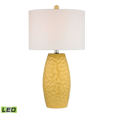Sunshine Yellow 27"h Ceramic LED Table Lamp With White Linen Shade Lamps Dimond Lighting 