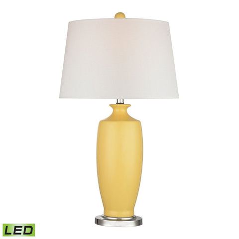 Halisham Ceramic LED Table Lamp in Sunshine Yellow Lamps Dimond Lighting 