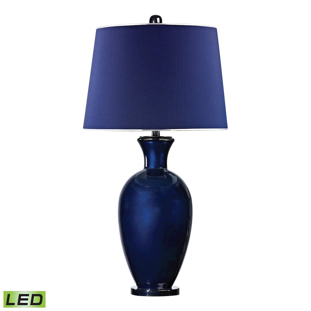Helensburugh Glass LED Table Lamp in Navy Blue Lamps Dimond Lighting 