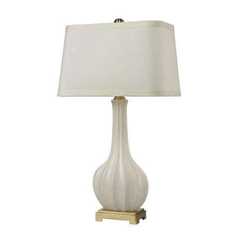 Fluted Ceramic Table Lamp in White Glaze Lamps Dimond Lighting 