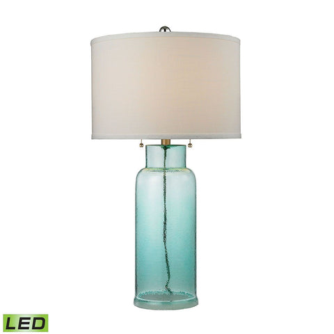 Glass Bottle LED Table Lamp in Seafoam Green Lamps Dimond Lighting 