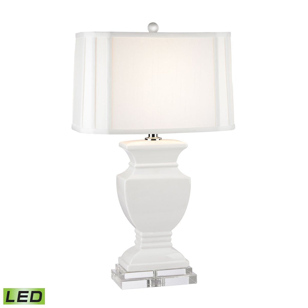Ceramic LED Table Lamp in Gloss White And Crystal Lamps Dimond Lighting 