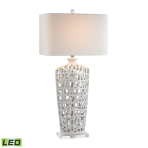 Ceramic LED Table Lamp in Gloss White And Crystal Lamps Dimond Lighting 