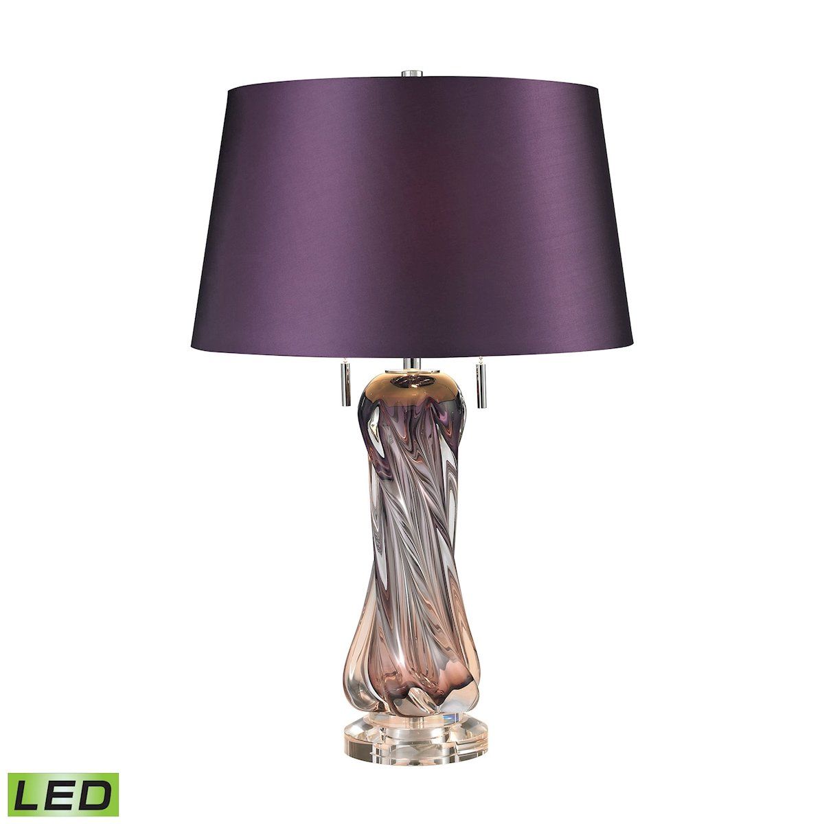 Vergato Free Blown Glass LED Table Lamp in Purple Lamps Dimond Lighting 