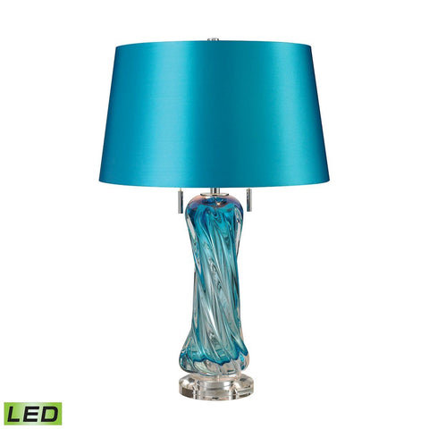 Vergato Free Blown Glass LED Table Lamp in Blue Lamps Dimond Lighting 